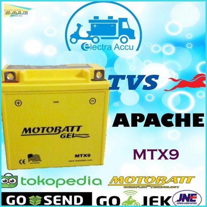 a Promo Aki motor TVS Apache motobatt MTX9 Aki Kering _Terlaris