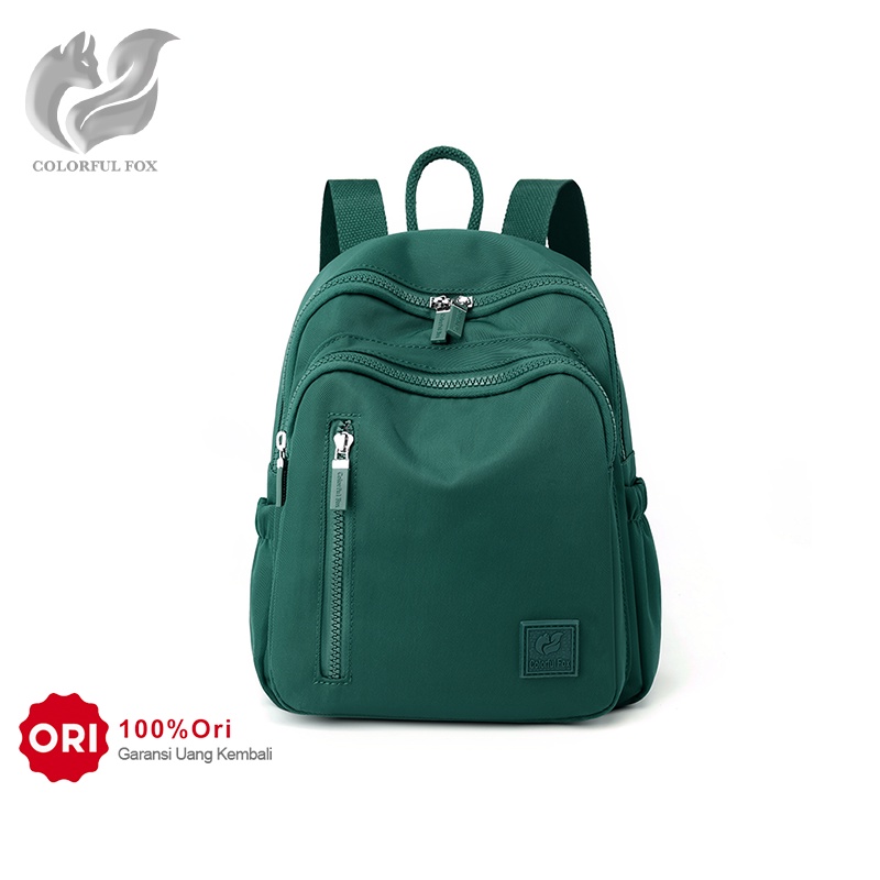 COLORFUL FOX 0482 Tas Ransel Wanita Backpack Wanita Remaja Tas Anti Air WATCHKITE BAEOS-Dark Green
