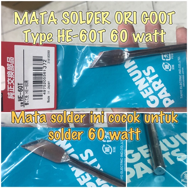 Mata Solder Ori GOOT 60 Watt Type HE-60T (CUTTER)