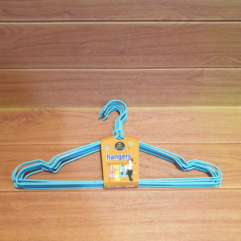 Gantungan Baju Kawat isi 10pc Lapis Plastik / Hanger Baju / Hanger Kawat / Gantungan Baju Kawat Murah