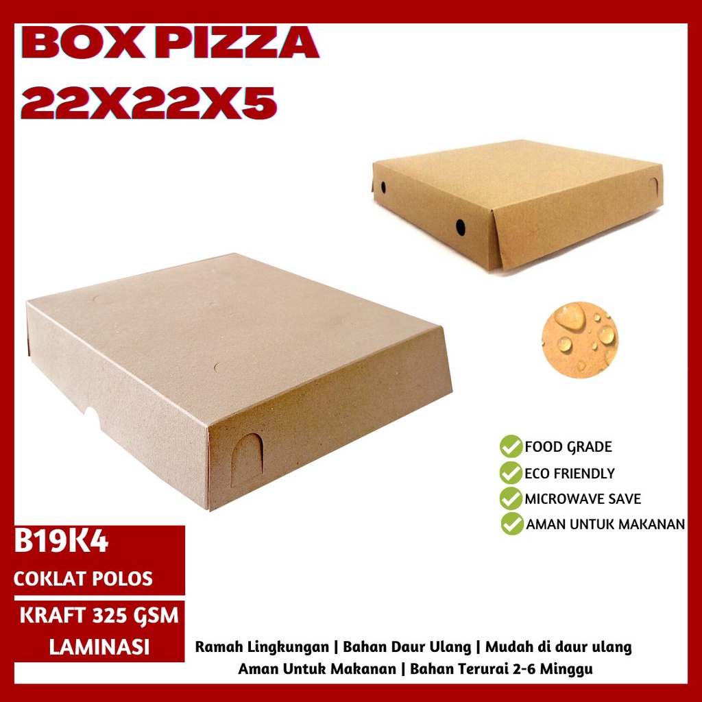 Dus Pizza 22x22x5 Bahan 325 Gsm (B19K4-Laminasi)