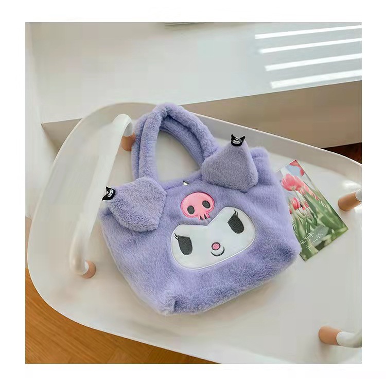 (COD) Shoulder Tote Bag Motif Boneka Kelinci Piyopiyo Tas Selempang Bahu Bahan Bulu Bludru Plush Fluffy Fur Sling Bag Rabbit Wanita