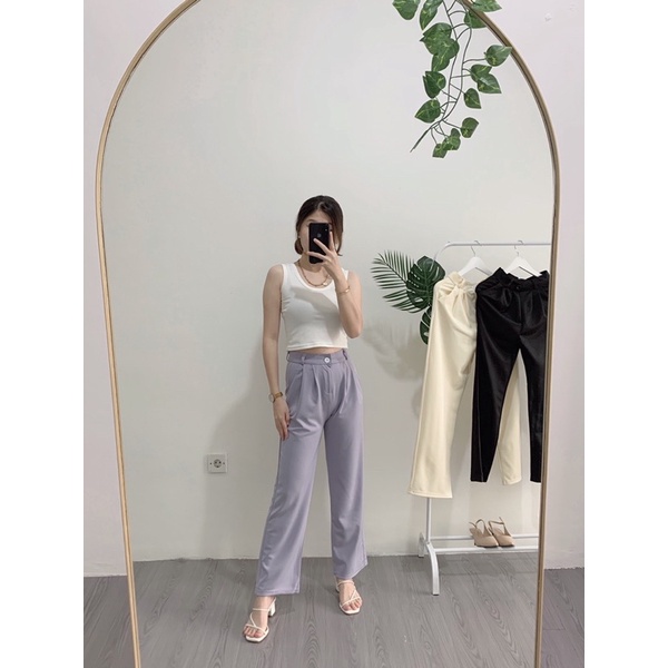 [LUXE.DLABEL]-CLARA PANTS |HIGHWAIST PANTS KULOT WANITA PREMIUM IMPORT CELANA PANJANG WANITA POLOS