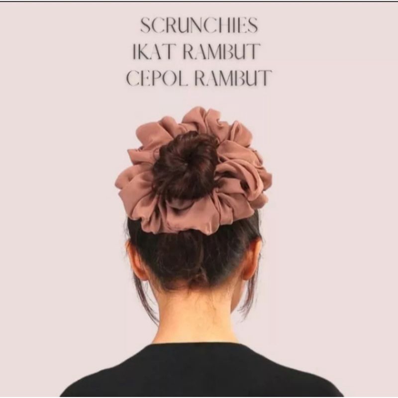 scrunchie ikat rambut hijab cempol premium kerudung ukuran kecil besar jumbo