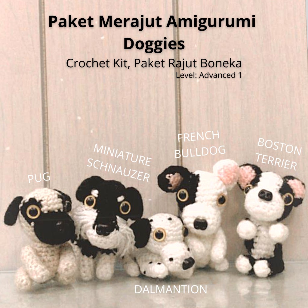 Paket Merajut Amigurumi Anjing / DIY Crochet Kit Doggies Ver.