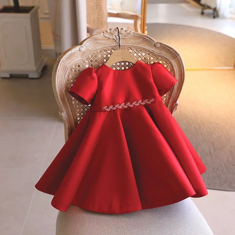 DRESS BAPTIS ANAK PEREMPUAN GAUN PESTA ULANG TAHUN BAYI PEREMPUAN DRESS TUTU ROK TILE ANAK PEREMPUAN