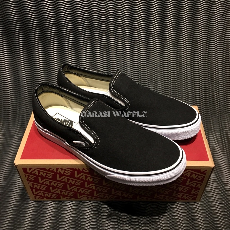 Vans Slip On Classic Black White Original - Vans Slip On Classic Black White - Vans Slip On Classic 