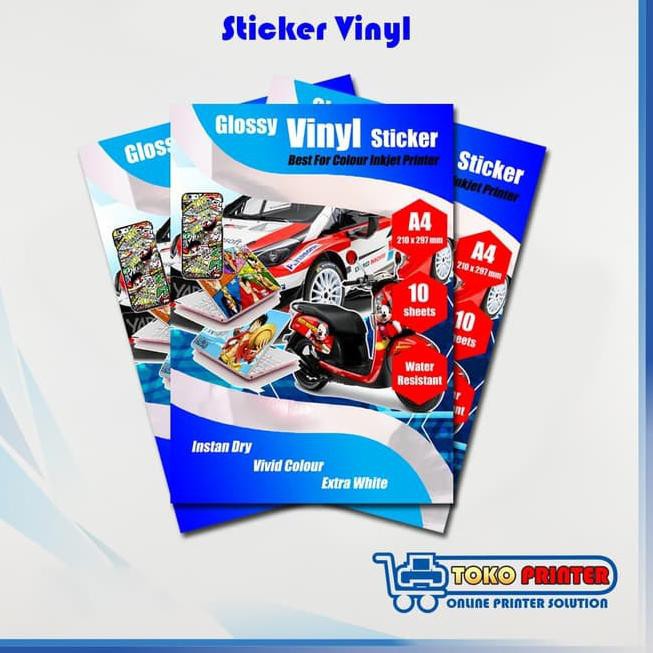 Harga Bersahabat.. Kertas Sticker Vinyl A4 Inkjet / Stiker Vinil / Vynil