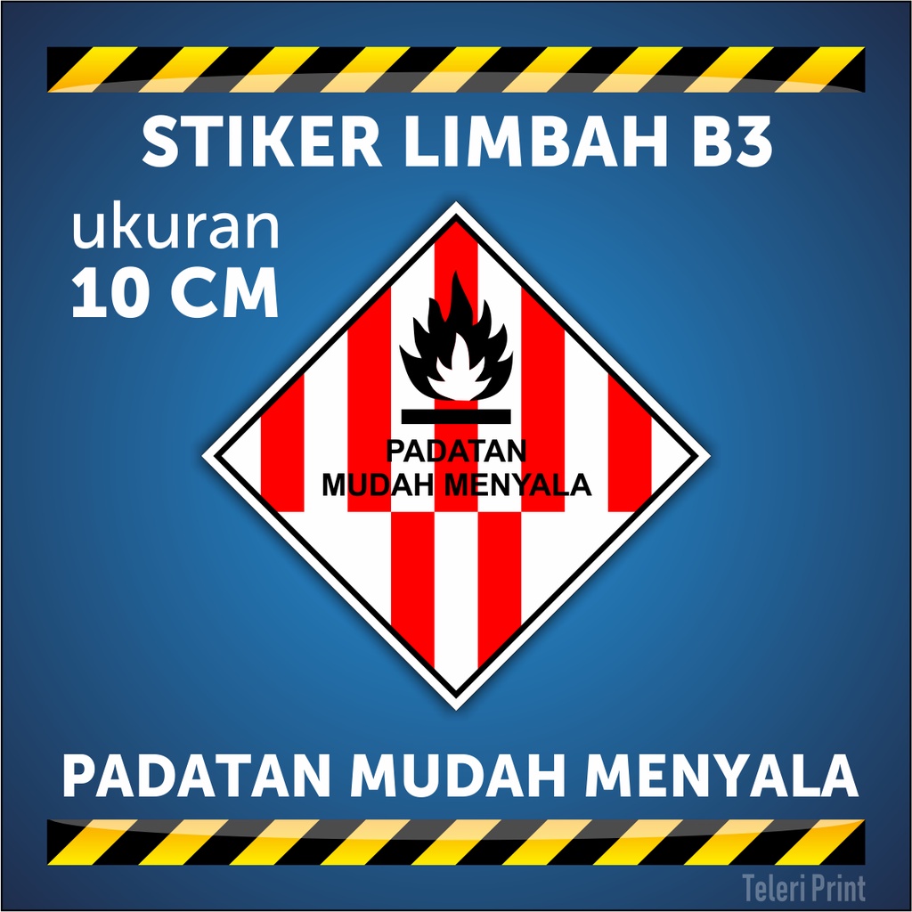 

Stiker Limbah B3 PADATAN MUDAH MENYALA ukuran 10 cm