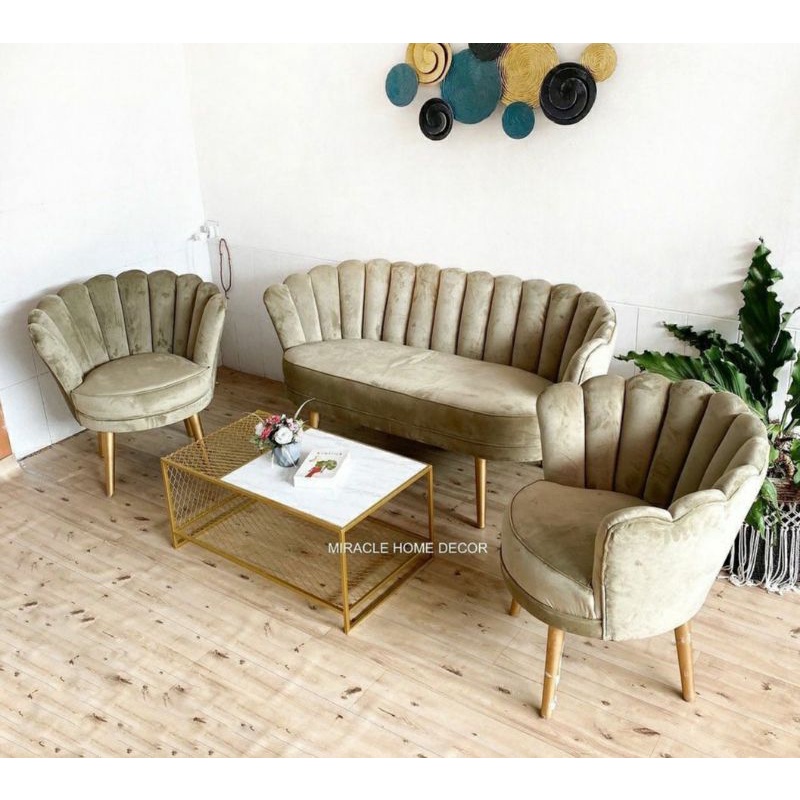 SET Sofa Kerang / Sofa Kerang unik - Tanpa Meja