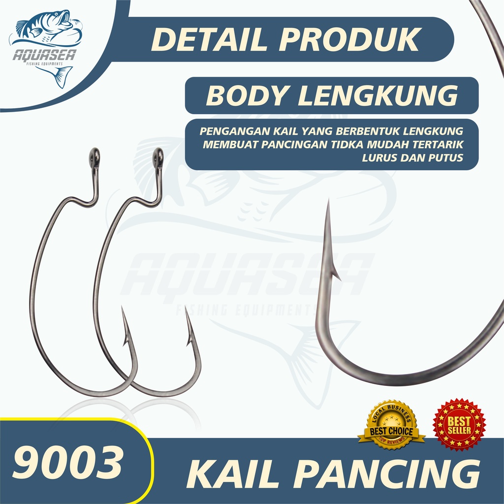 AQUASEA Kail Pancing KAIL SOFTLURE Worm Hook Softbait Hook Fishing Accessories Ringed High Carbon Steel Kail Soft Lure 9003-5