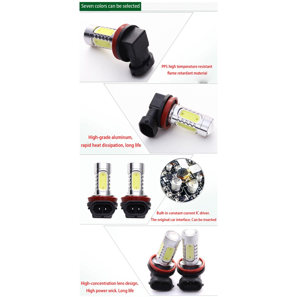 1Pcs【In stock】7.5W COB Car LED Fog lights H1 H3 H4 H7 H11 9005 flash Fog lamp H16