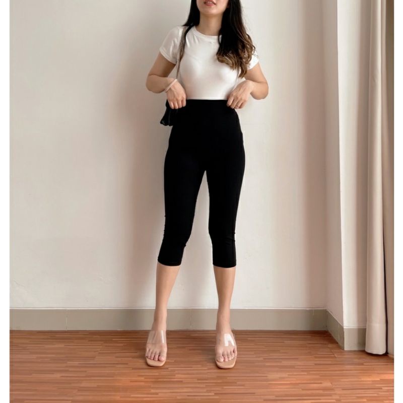 CELANA LEGGING SELUTUT HITAM POLOS WANITA DEWASA REMAJA | CELANA LEGGING STRET IMPORT HITAM POLOS TEBAL MURAH READY JAKARTA