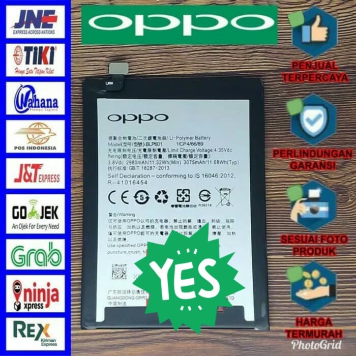 BATERAI OPPO F1S / A59 / A53 / BLP 601 / BLP601 ORIGINAL 100%