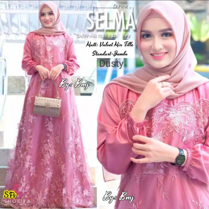 GAUN BROKAT SELMA / GAUN PESTA SELMA / DRESS MUSLIMAH PREMIUM