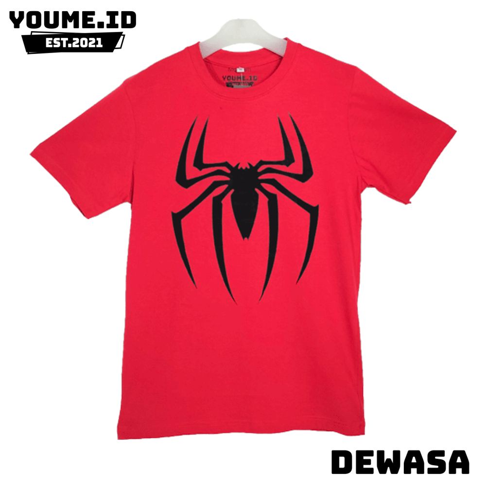 Kaos / Baju Pria Tanggung dan Dewasa distro motif Spiderman warna Merah