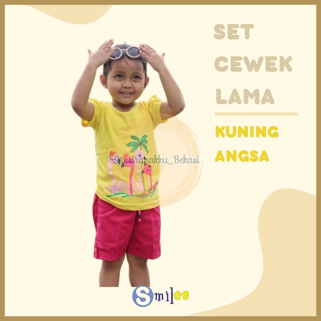 Setelan Anak Cewe Kuning Angsa Size 1-3tahun Murah