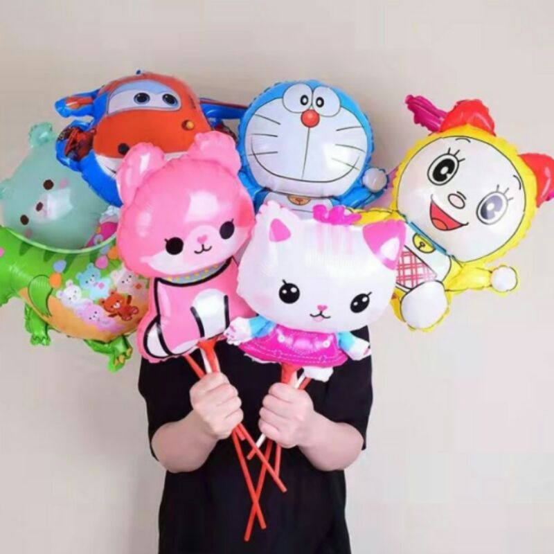 BALON FOIL BALON KARAKTER+STICK BALON FOIL ULANG TAHUN