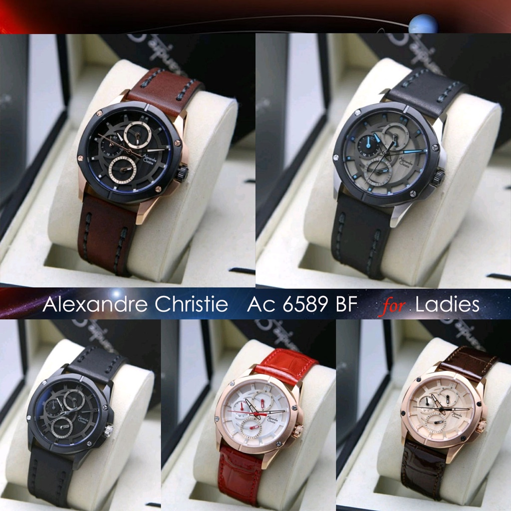 Alexandre Christie Ac 6589 / Ac6589 Jam Tangan Wanita Kulit Original