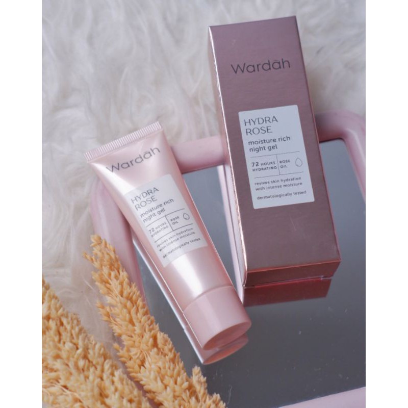 wardah hydra rose dewy aqua night cream