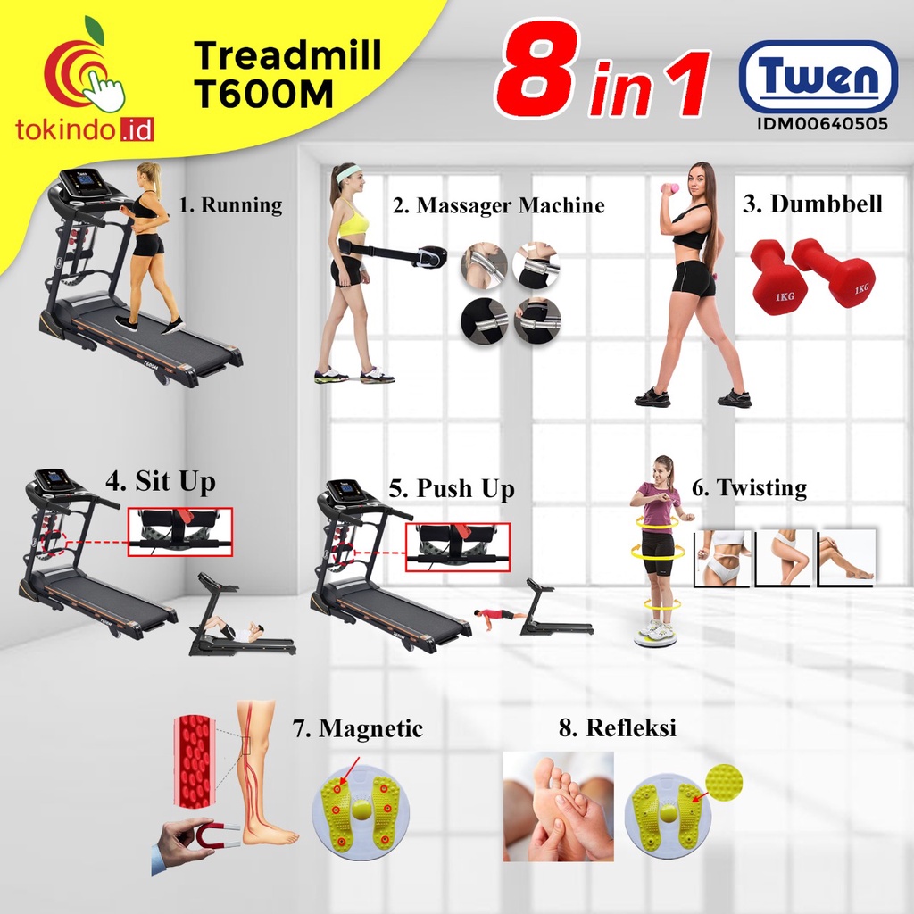 TWEN T600M Twen T680M Treadmill Elektrik Treadmill Listrik Treadmill Multifungsi Treadmill Murah