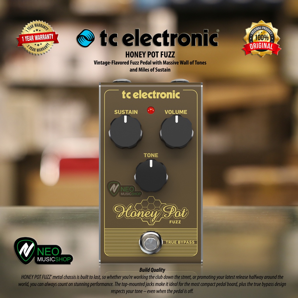 TC ELECTRONIC HONEY POT FUZZ Vintage-Flavored Fuzz Pedal