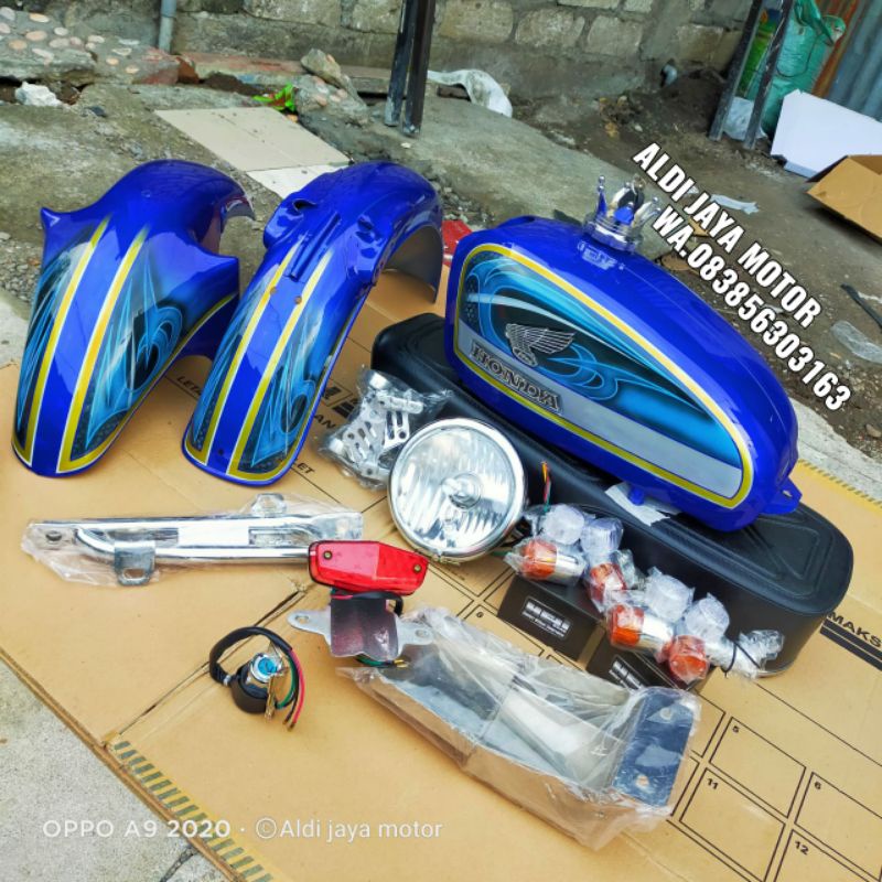 tangki cb body set cb Airbrush lengkap istimewa anti karat sudah di resin dalam tangkinya