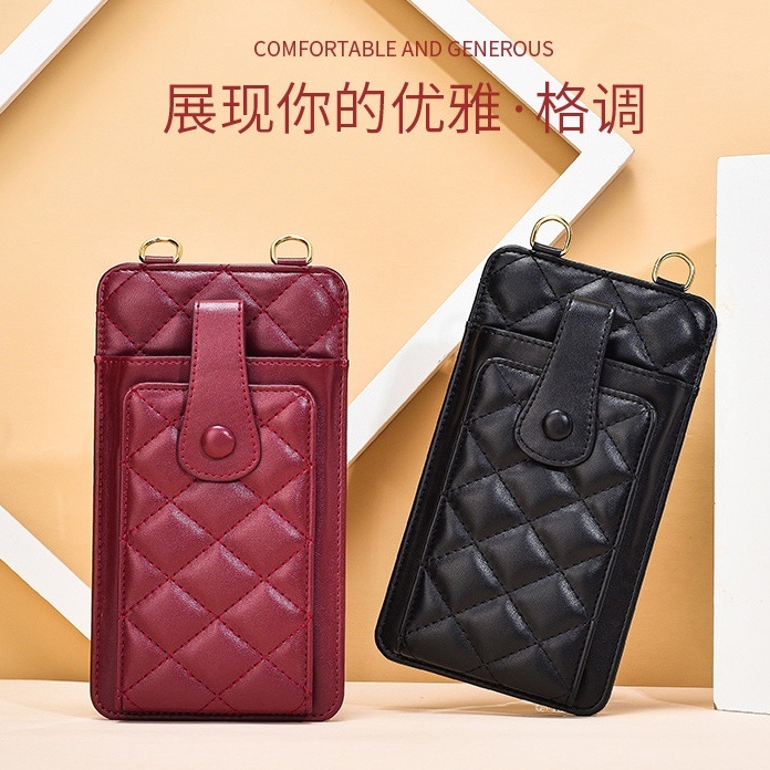 DOMPET HP SELEMPANG PESTA KULIT DAVENA POCKET HANDPHONE IMPORT PREMIUM KARTU UANG TALI RANTAI KOREA KEKINIAN BATAM MURAH REMAJA