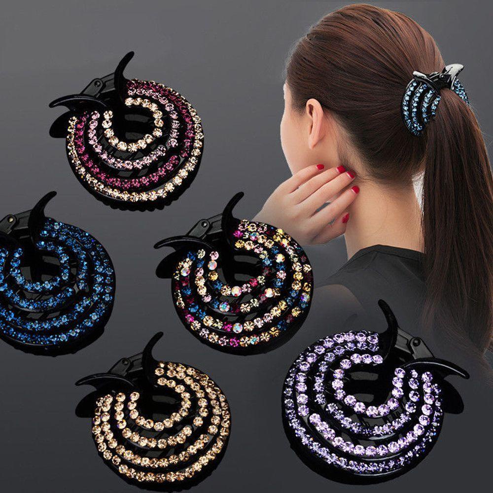 Needway Aksesoris Rambut Fashion Kristal Hairgrip Jepit Rambut Ponytail Gesper Hair Claw Clips