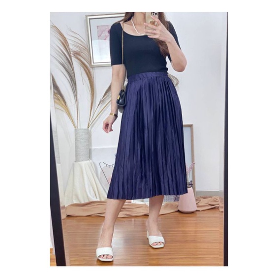 A new day majestic purple pleated silky skirt