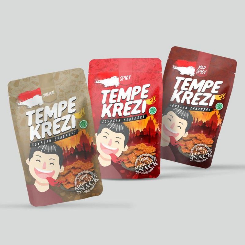 Paket Reseller TEMPE KREZI 1 DUS isi 30 PCS - Keripik Tempe Crispy Renyah &amp; Bumbu Tebal Merata