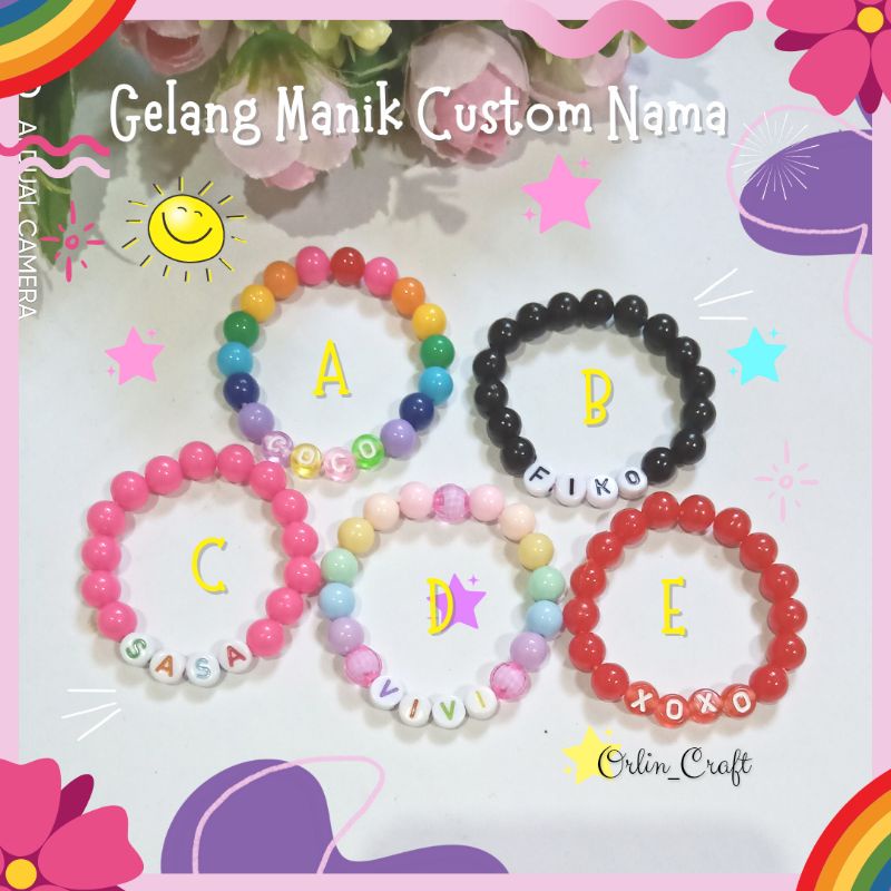 Gelang Manik Custom Nama Gelang Manik Gelang Warna Warni