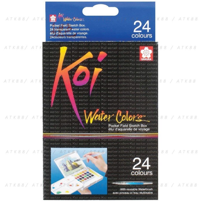 

(TERLARIS) Sakura Koi Watercolors Pocket Field Sketch Box - 24