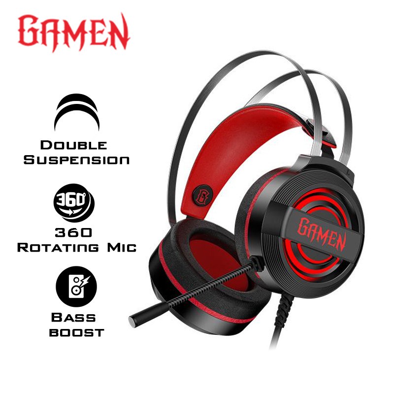 Headphone Headset gaming 100% Original Gamen GH1000 stereo Extra bass