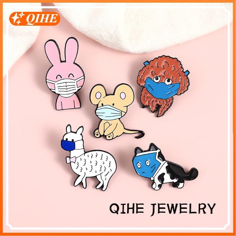 Bros Pin Enamel Bentuk Kartun Hewan Kucing Lucu Untuk Travel