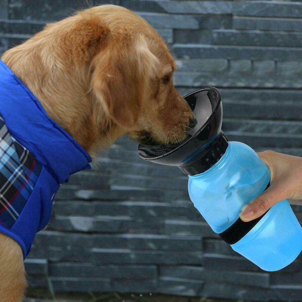 Solighter Dog Cat Pet Water Bottle Tempat Makan Air Feeder Bottle Mangkuk Minum Anjing Travel Plastik