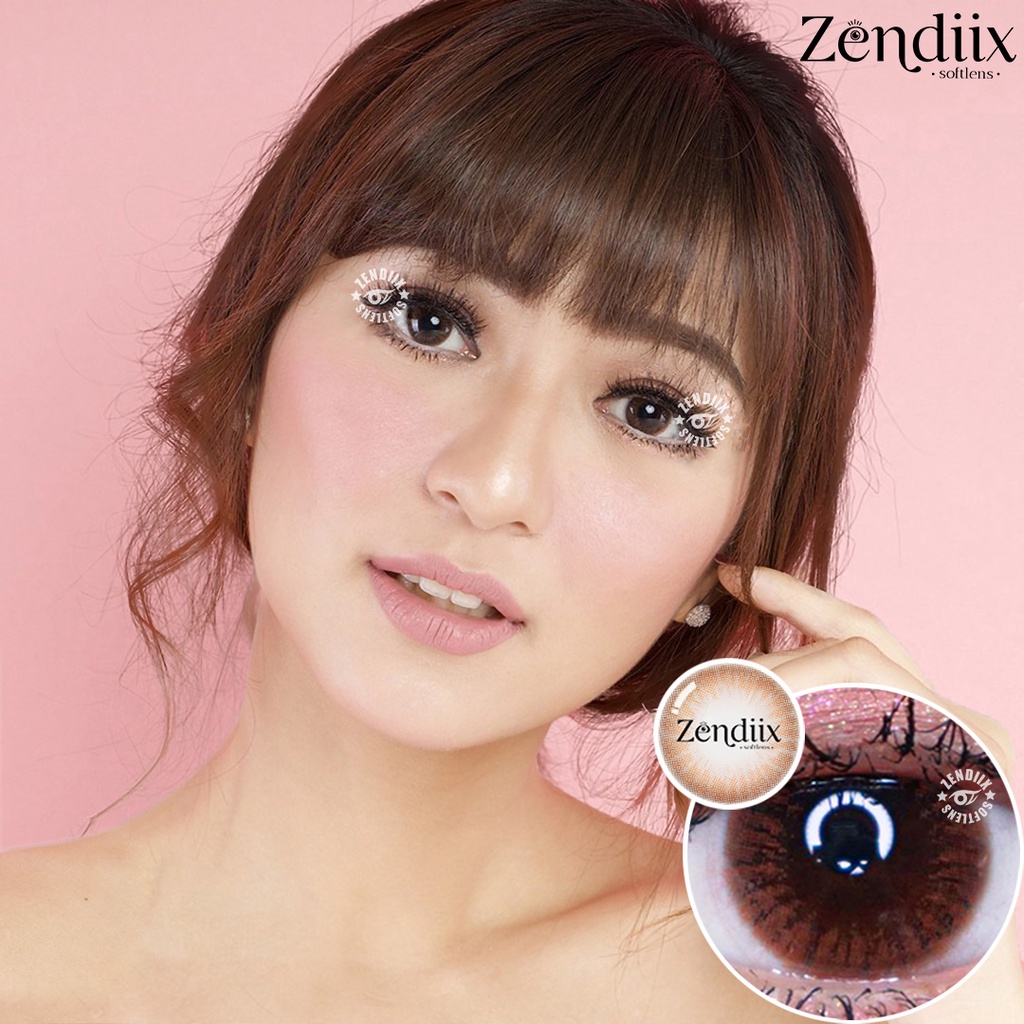 Softlens MINI SOMEDAY warna BROWN 14.2mm Normal Beda Minus