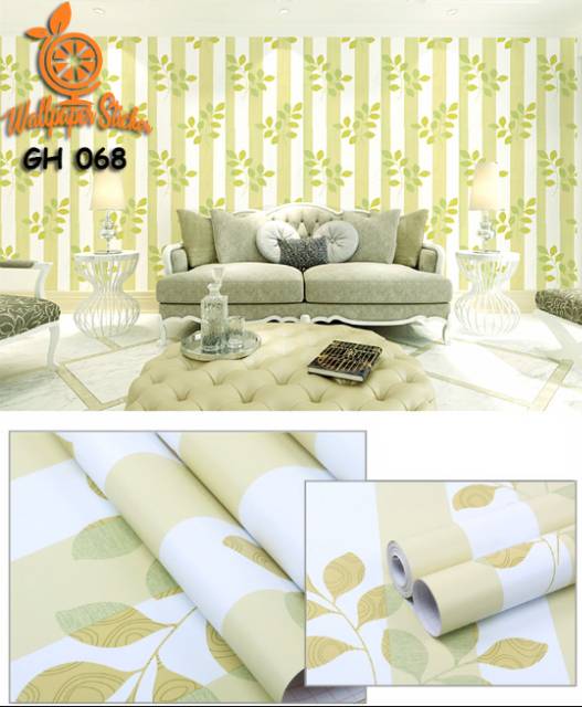 GH068 QUEENMASTEE WALLPAPER KUNING WALLSTIKE STIKER DINDING PALING KEREN DAN MEWAH