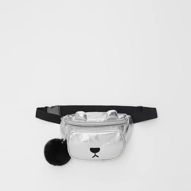 ORIGINAL  Zara kids bag - bumbag waistbag bear silver / tas pinggang anak