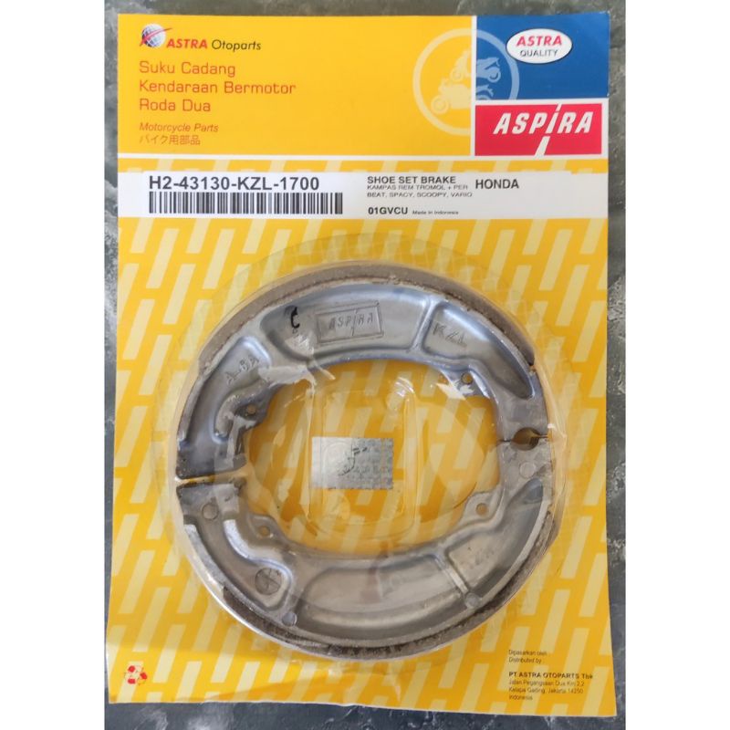 Kampas Rem Tromol Belakang Ori Aspira Beat Fi Vario 125 Scoopy Fi
