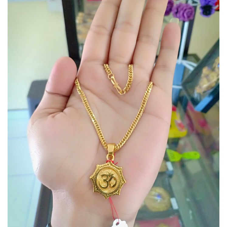 kalung titanium liontin omkara,ongkara &swastika kait s