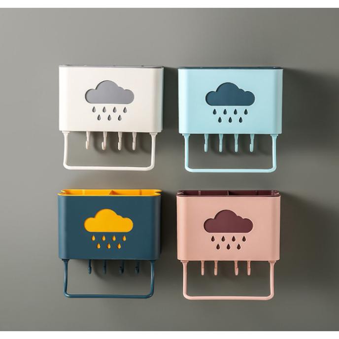 gantungan sendok , tempelan dinding , tempat sendok garpu lap dinding - Merah Muda