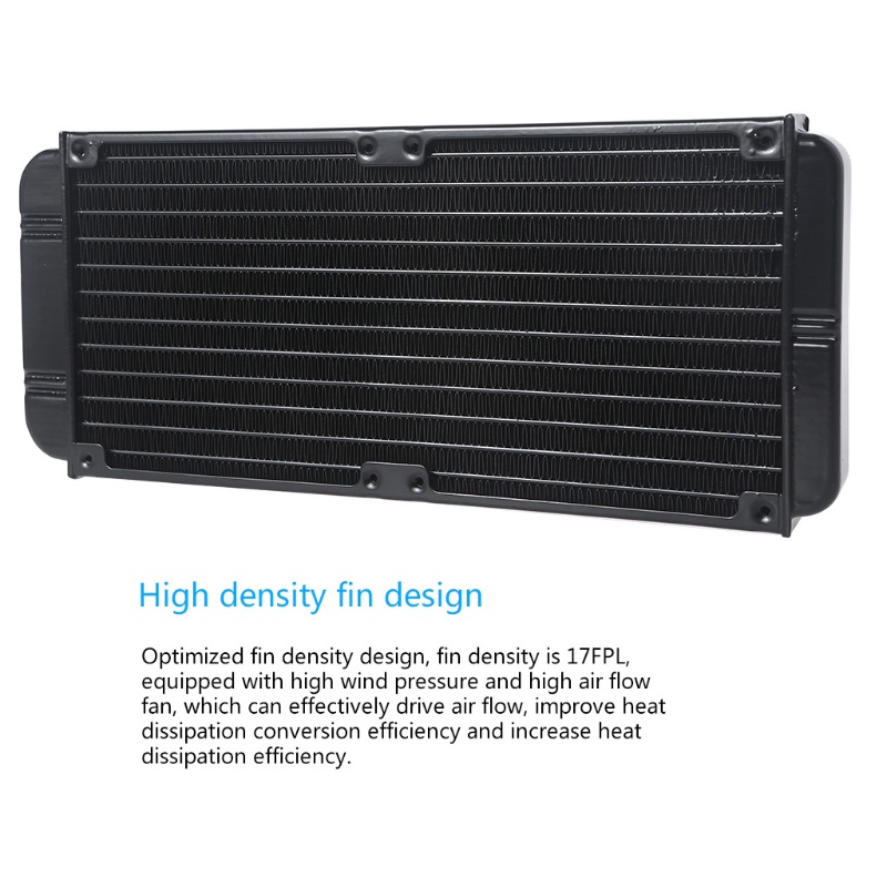 Bt DIY Liquid Cooling System High-Density Fins 12baris Aluminium Tabung Radiator 240mm