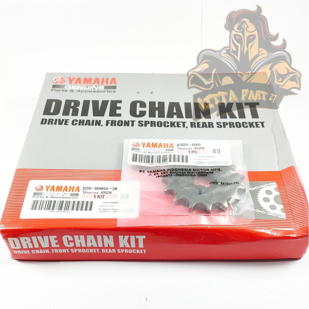 GEAR SET + RANTAI YAMAHA 5D9 KUALITAS ORIGINAL VEGA ZR 5D9 JUPITER Z NEW ROBOT YAMAHA depan bel