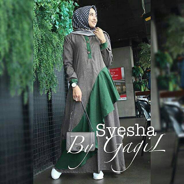 DRESS MUSLIM - fashion wanita - baju wanita - baju gamis - dress- gamis - gamis wanita- Syesha Dress