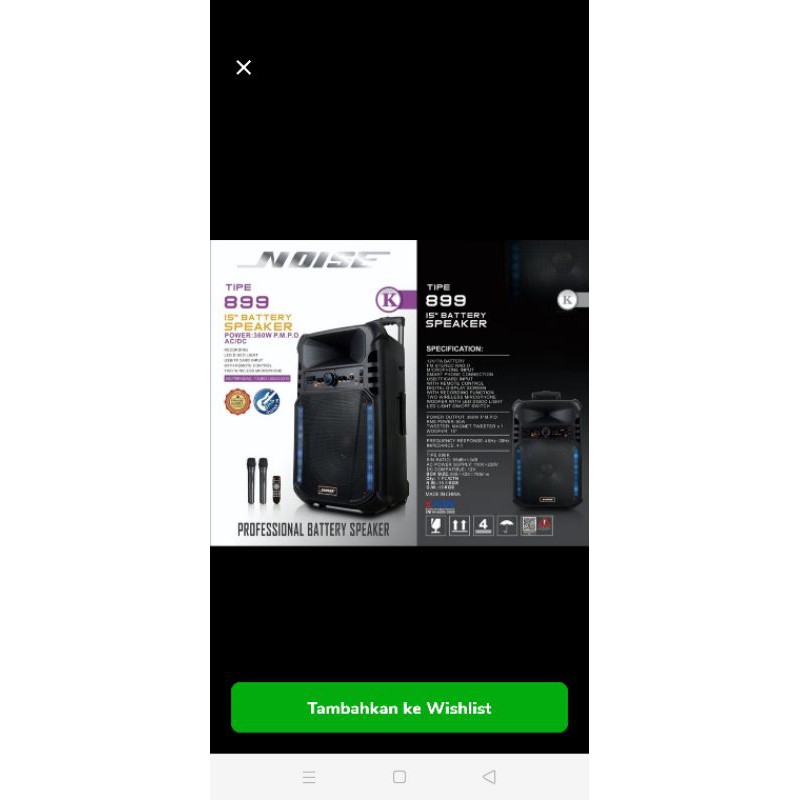 SPEAKER PORTABLE MEETING NOISE 899 K SPEAKER 15 INCHI