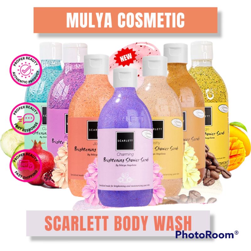 [COD] BODY WASH SCRUB SCARLET 300ML