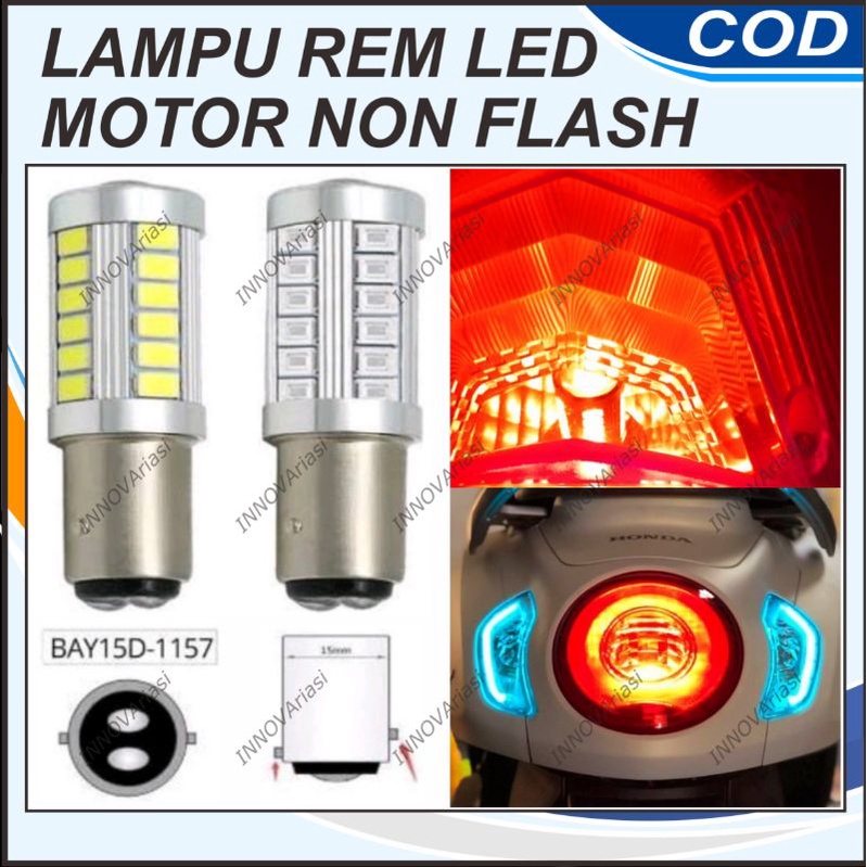 LAMPU REM MOTOR LED 33 MATA CANBUS NO ERROR NON KEDIP SUPRA KHARISMA VARIO REVO BLADE JUPITER MIO BE