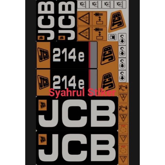 Stiker Backhoe Loader JCB 214e Stiker Alat Berat