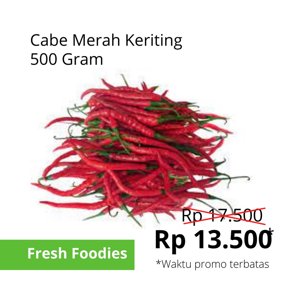 

Cabe Merah Keriting 250g - 1 Kg Kualitas Super Segar Fresh Promo Termurah